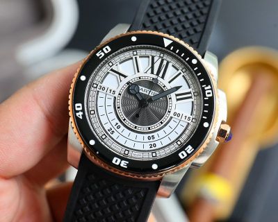 Cartier Calibre De Series 42MM 316L Steel Imported Automatic Movement Silver Case Watch